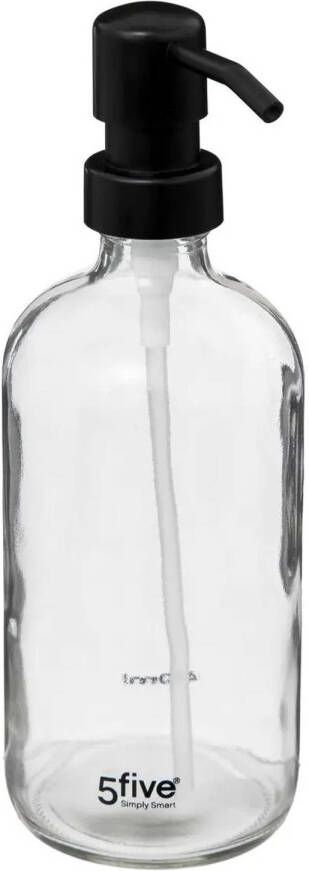 5Five Zeeppompje zeepdispenser van glas transparant 450 ml Zeeppompjes