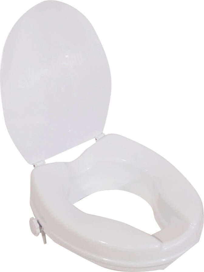 Aidapt verhoogde toiletbril wit 5 cm met deksel