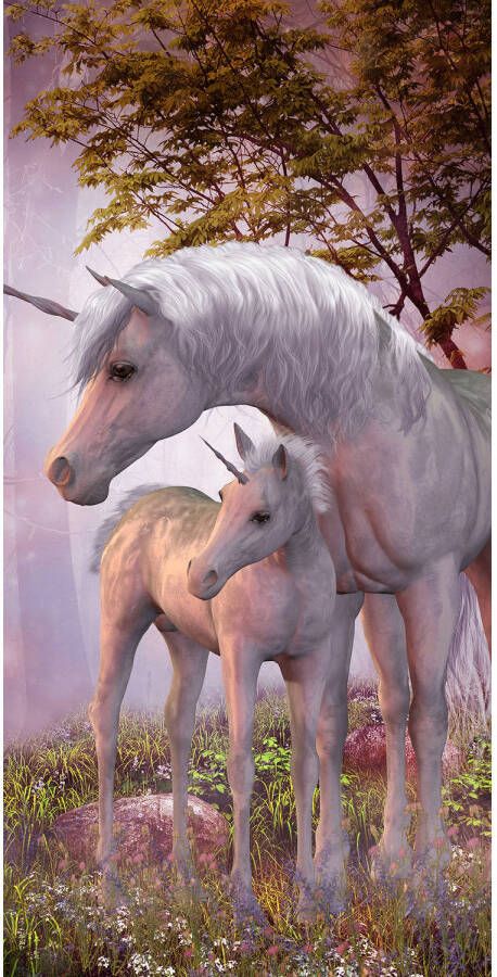 Animal Pictures Animal Picture Strandlaken Unicorn 70 x 140 cm Katoen