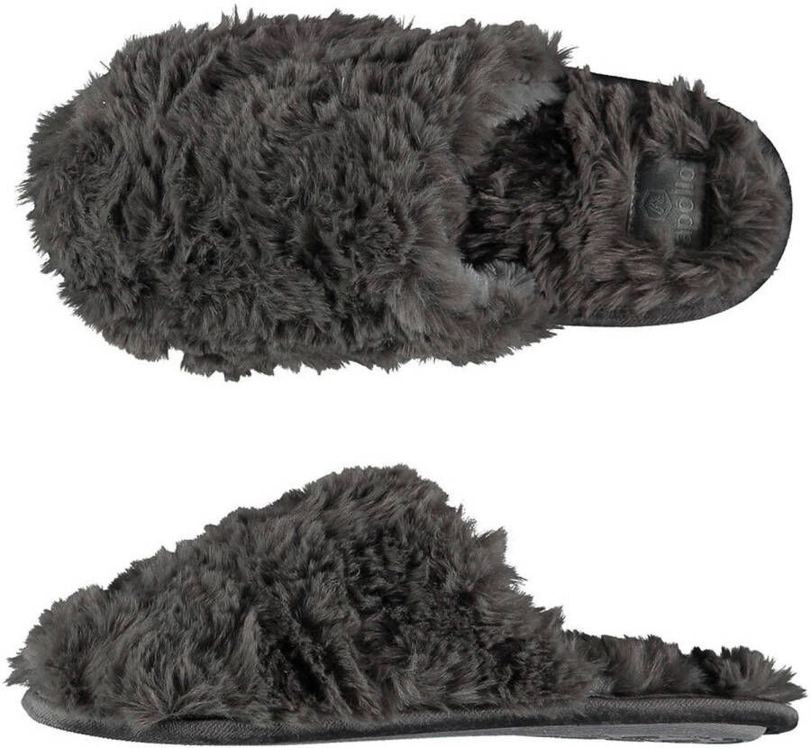 Apollo Dames instap slippers pantoffels grijs maat 41-42 Sloffen volwassenen