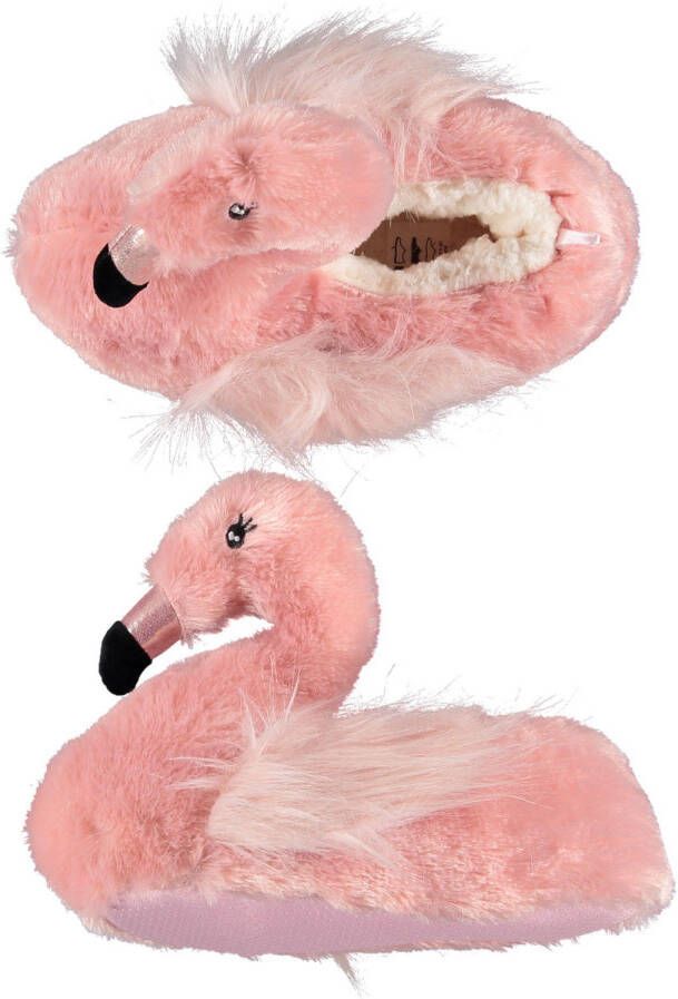 Apollo Flamingos pantoffels sloffen roze voor meisjes kinderen 31-34 sloffen kinderen