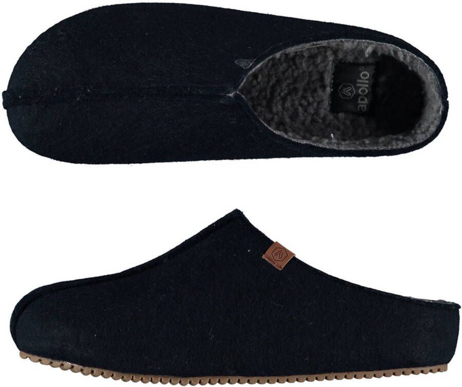 Apollo Heren instap slippers pantoffels blauw maat 43-44 Sloffen volwassenen