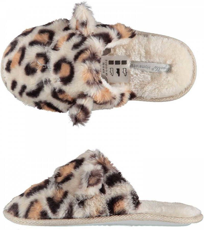 Apollo Meisjes instap slippers pantoffels luipaard print maat 31-32 Sloffen volwassenen
