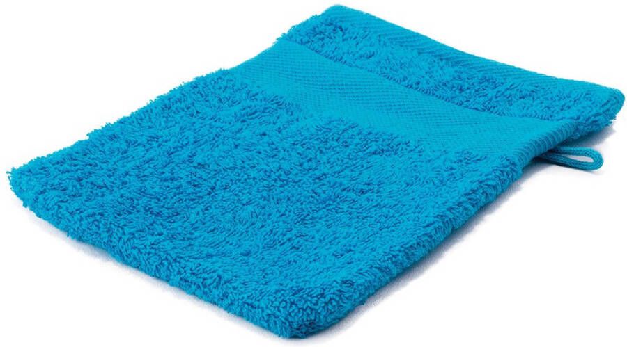 Arowell washand washandje 21 x 16 cm 500 gram turquoise 10 stuks