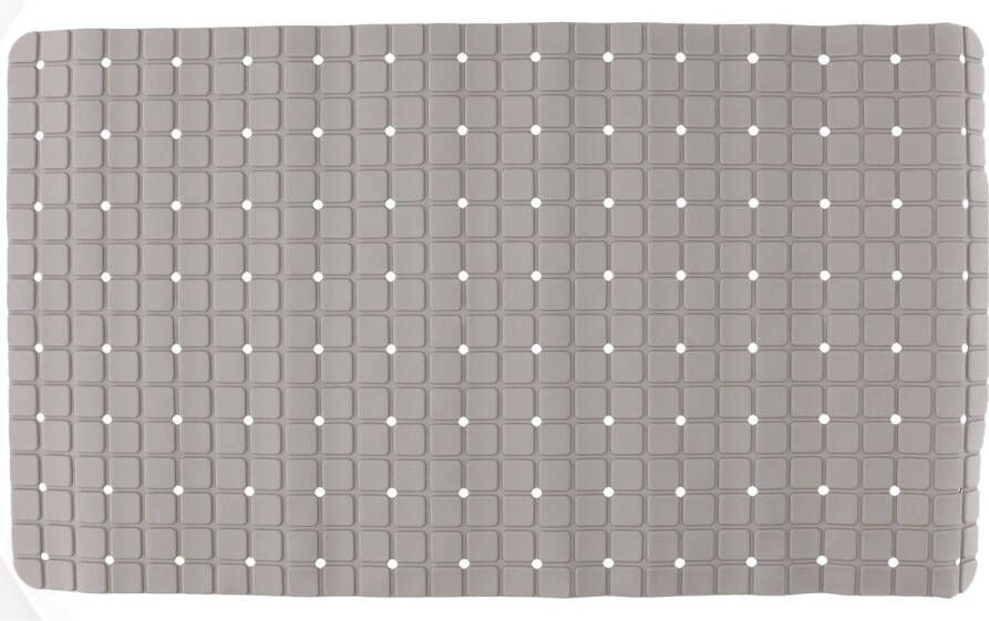Arte r Badmat douchemat anti-slip grijs vierkant patroon 69 x 39 cm Badmatjes