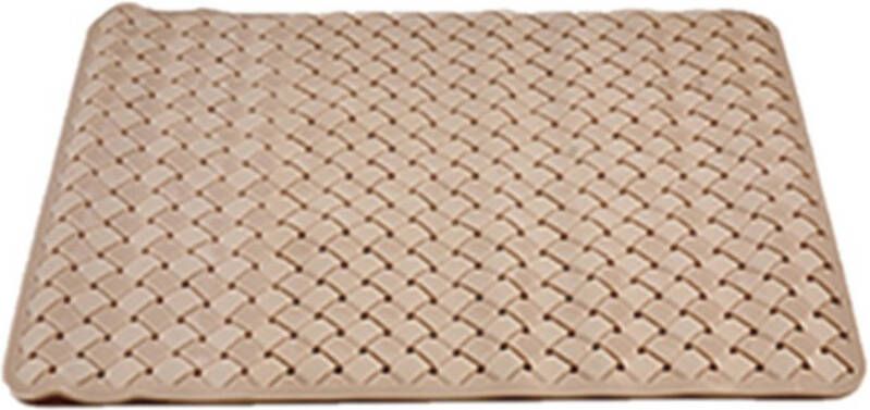 Arte r Badmat douchemat anti-slip mocca bruin geweven patroon 50 x 50 cm Badmatjes