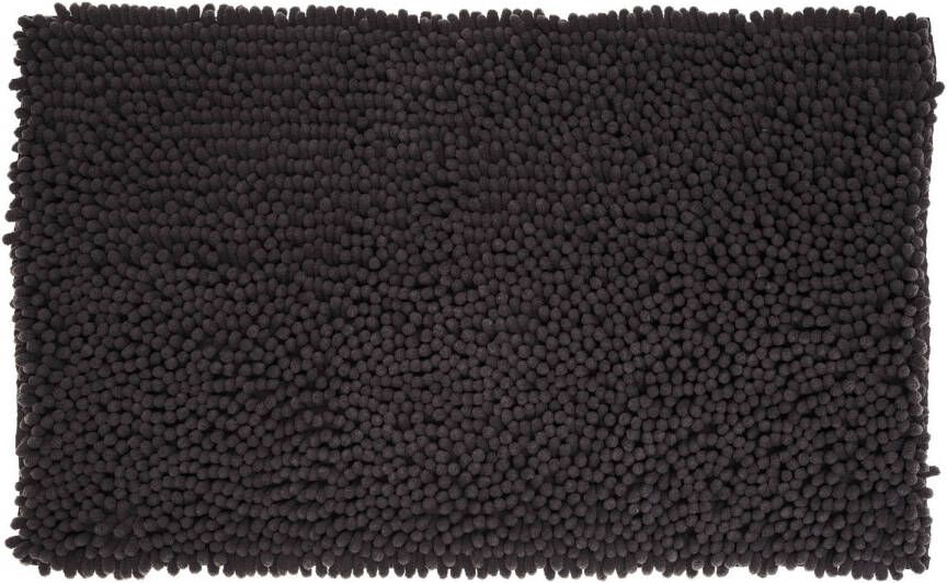Atmosphera Badkamer kleedje badmat voor de vloer 50 x 80 cm zwart Badmatjes