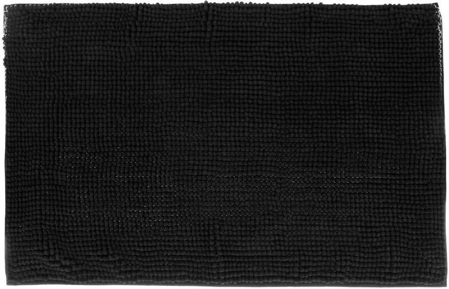Atmosphera Badkamer kleedje badmat voor de vloer 50 x 80 cm zwart Badmatjes