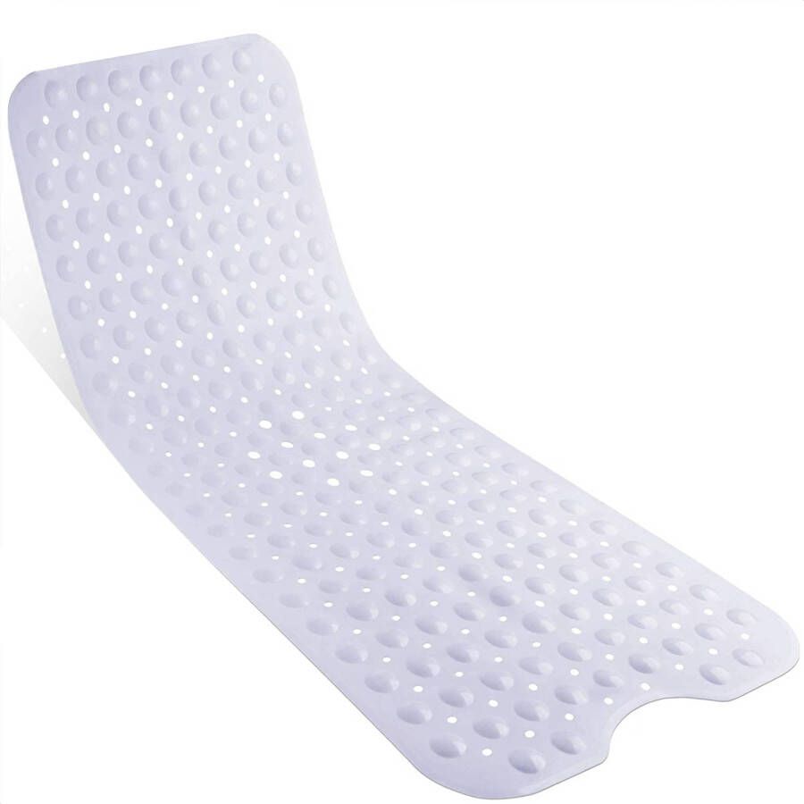 Avalo Badmat Antislipmat Douche 100x40CM Wit Met Zuignappen Douchemat Antislip voor Douche Badkamermat