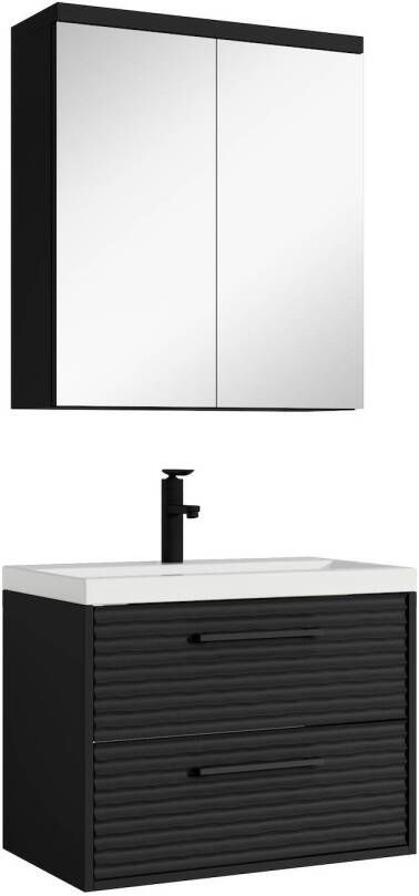 Badplaats Badkamermeubel Etna 01 60cm met spiegelkast mat zwart