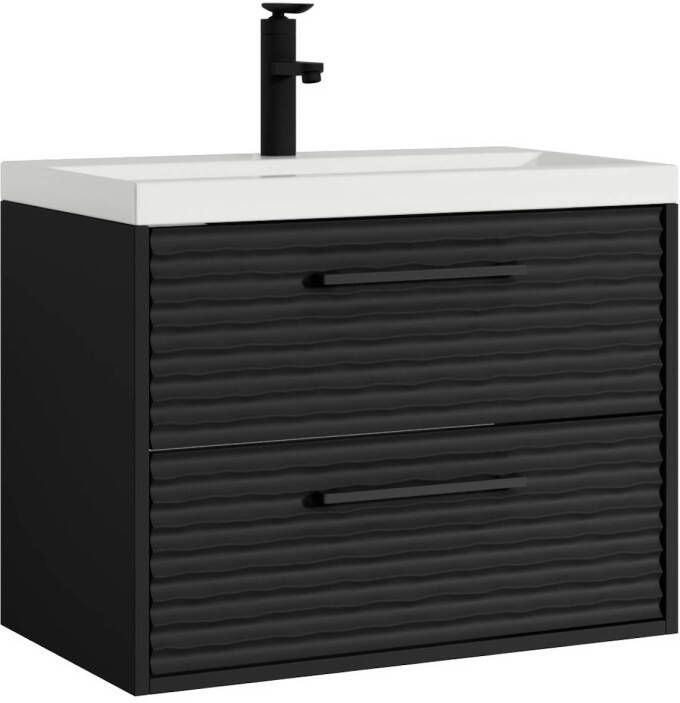 Badplaats Badkamermeubel Etna 01 60cm met wastafel mat zwart