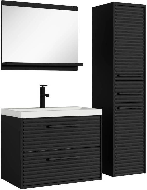 Badplaats Badkamermeubel Etna 60cm complete set mat zwart