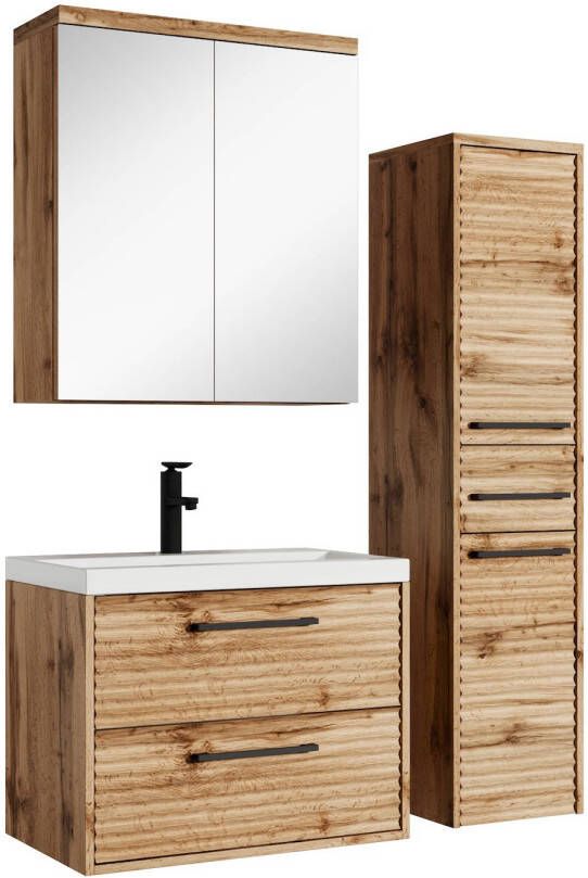 Badplaats Badkamermeubel Etna 60cm complete set met spiegelkast eiken