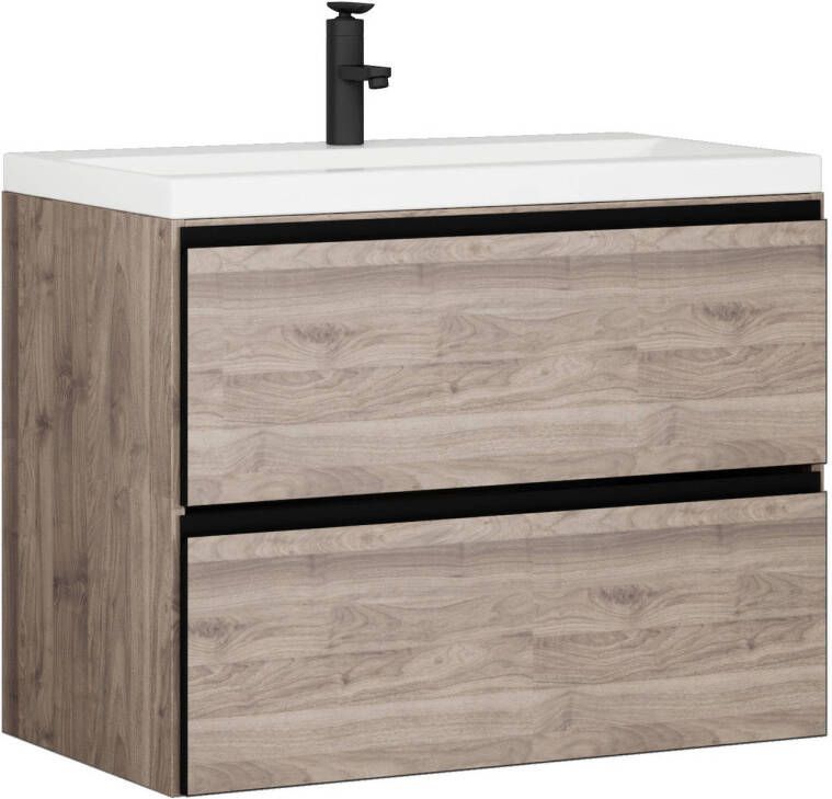 Badplaats Badkamermeubel Lonato 80cm grijs eiken