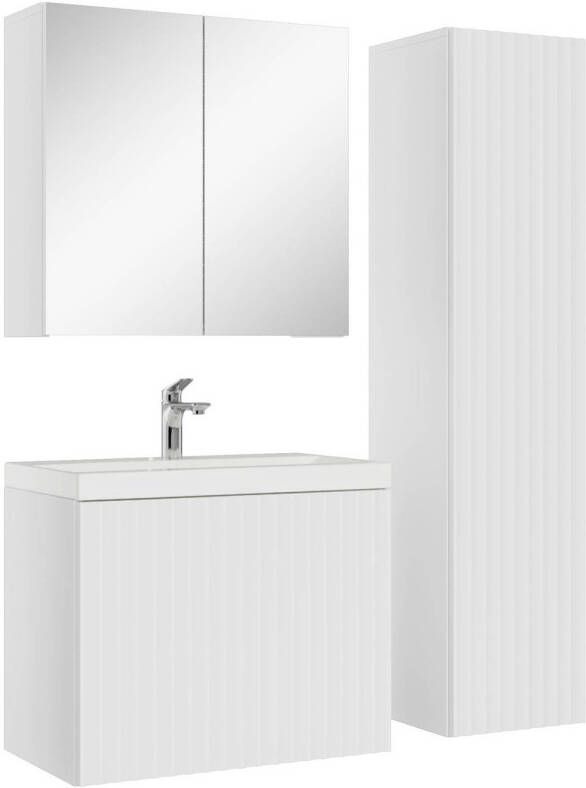 Badplaats Badkamermeubel Malta 60cm complete set met spiegelkast wit