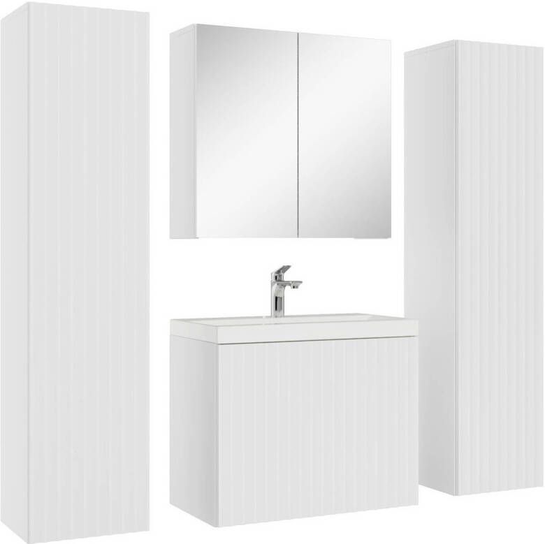 Badplaats Badkamermeubel Malta XL 60cm complete set met spiegelkast wit