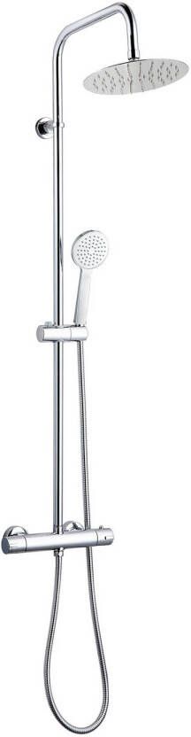 Badplaats Douchestang set Aruba chroom thermostaat met handdouche en douchekop