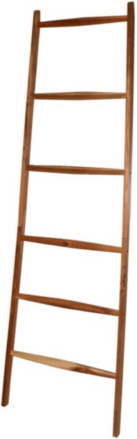 Bathroom Solutions Handdoekenrek ladder met 6 stangen hout naturel