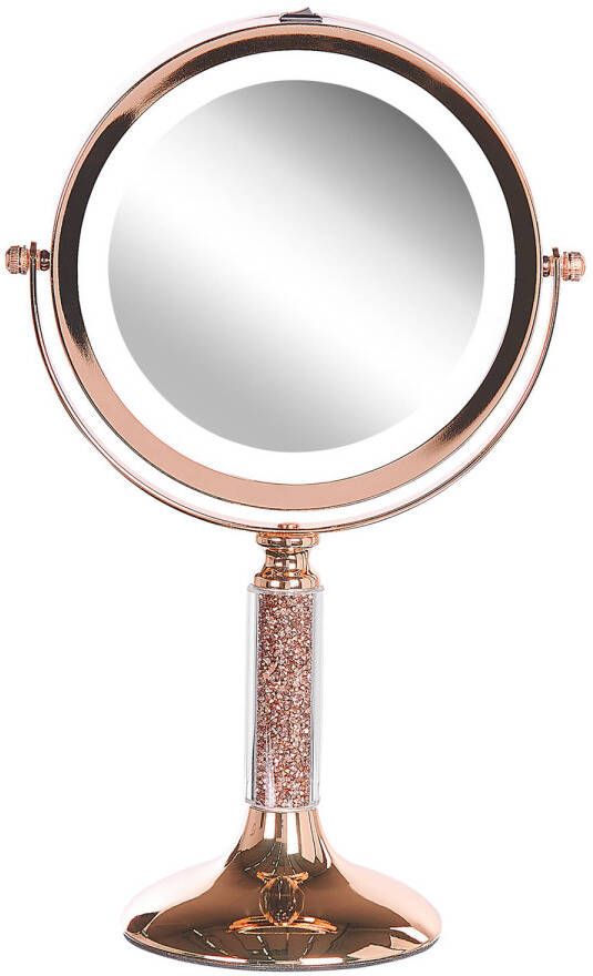 Beliani BAIXAS Make-up spiegel-Roségoud-Glas IJzer