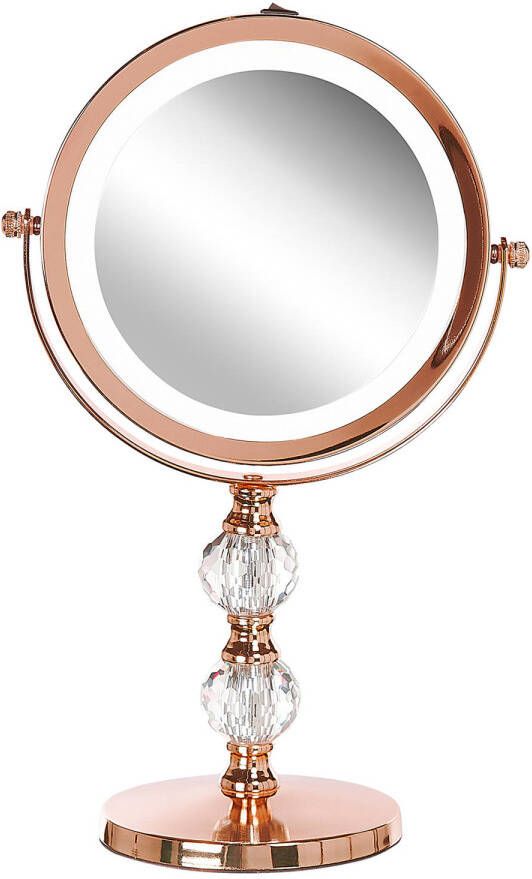 Beliani CLAIRA Make-up spiegel-Roségoud-IJzer Glas