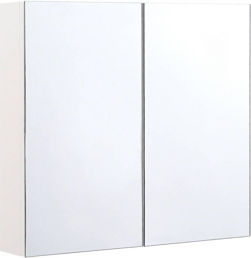 Beliani NAVARRA Badkamerkast met spiegel-Wit-Multiplex