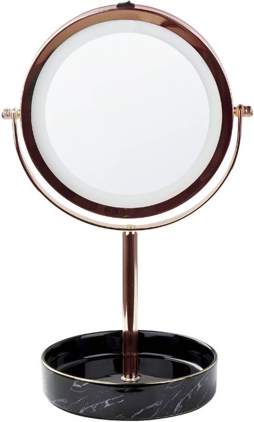 Beliani SAVOIE Make-up spiegel-Roségoud-IJzer Keramiek Glas