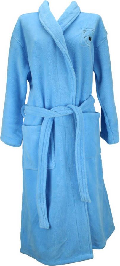 Benza Fleece badjas van Kwikki Maat M Zacht blauw