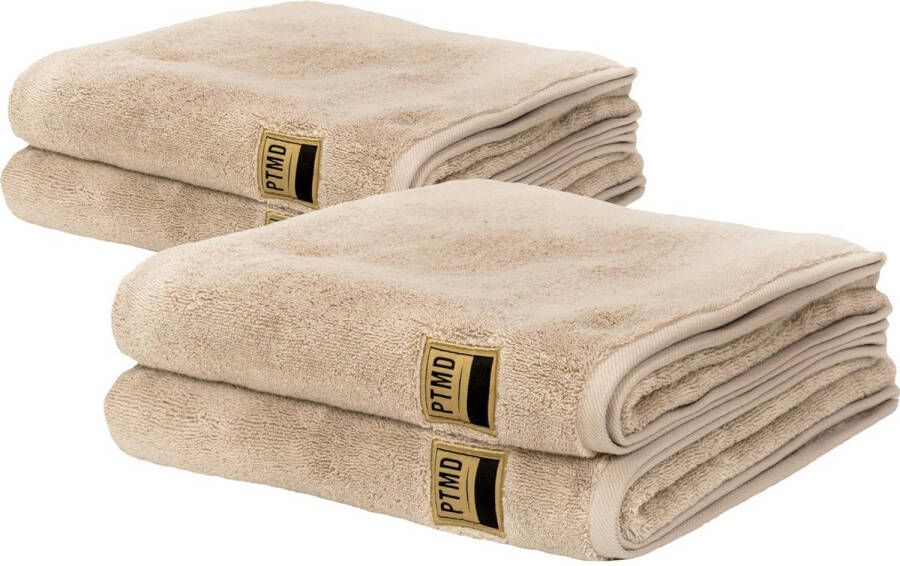 Benza Luxe Handdoeken Badhanddoek 100% katoen 600 g m² 50 x 100 cm- Créme Set Van 4 stuks