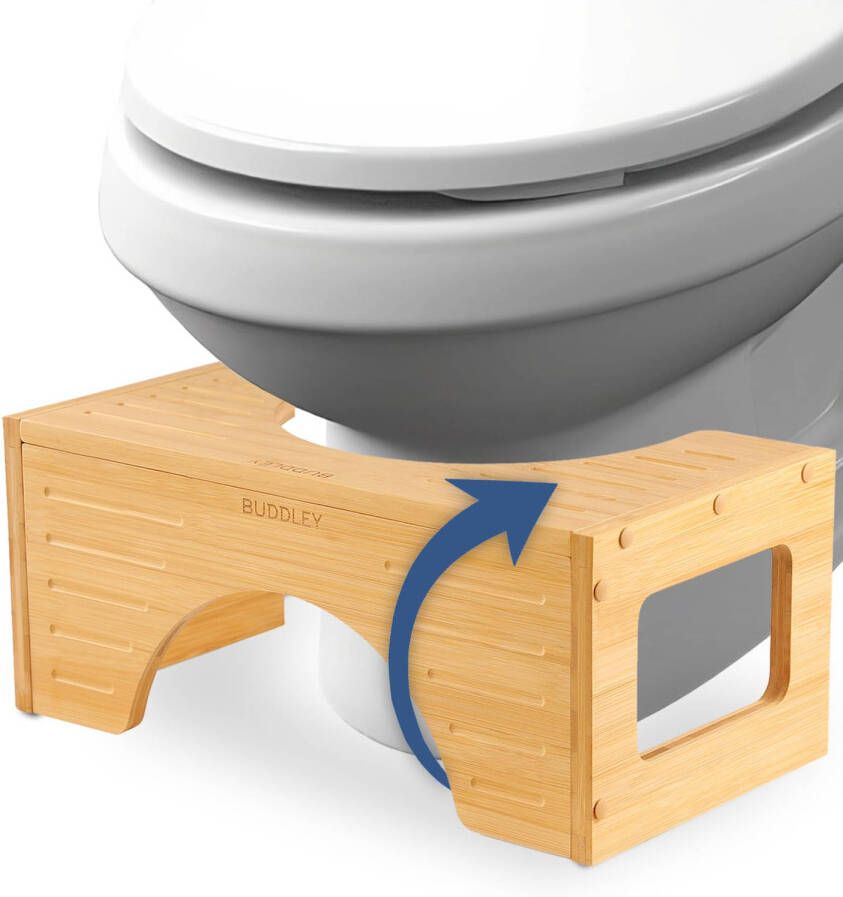 BUDDLEY Toiletkruk bamboe Toilet Peuter krukje Opstapkruk kinderen Toiletkruk Volwassenen Toiletkruk juiste houding