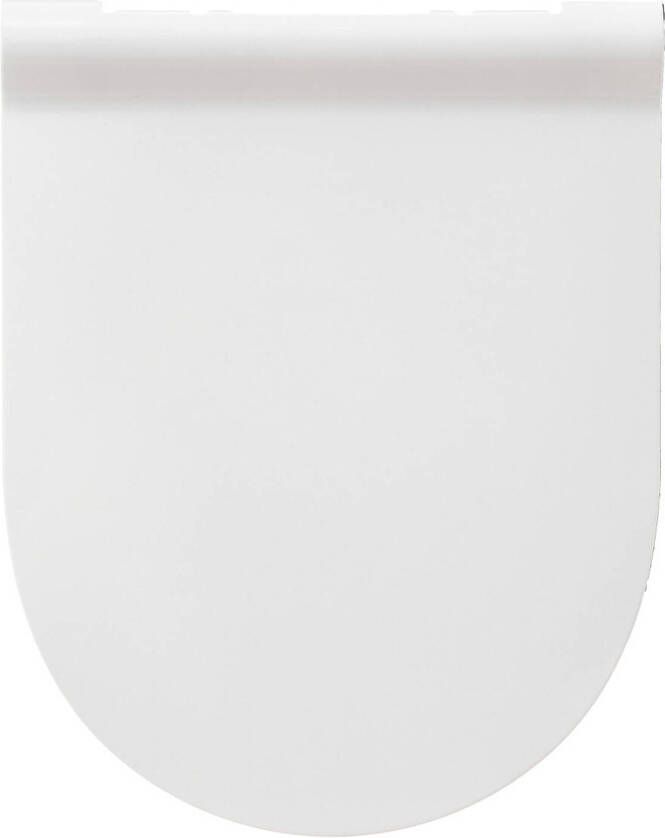 CASA DI ELTURO Ultradunne WC bril D-vorm Toiletbril met deksel Softclose Easy Clean functie Wit