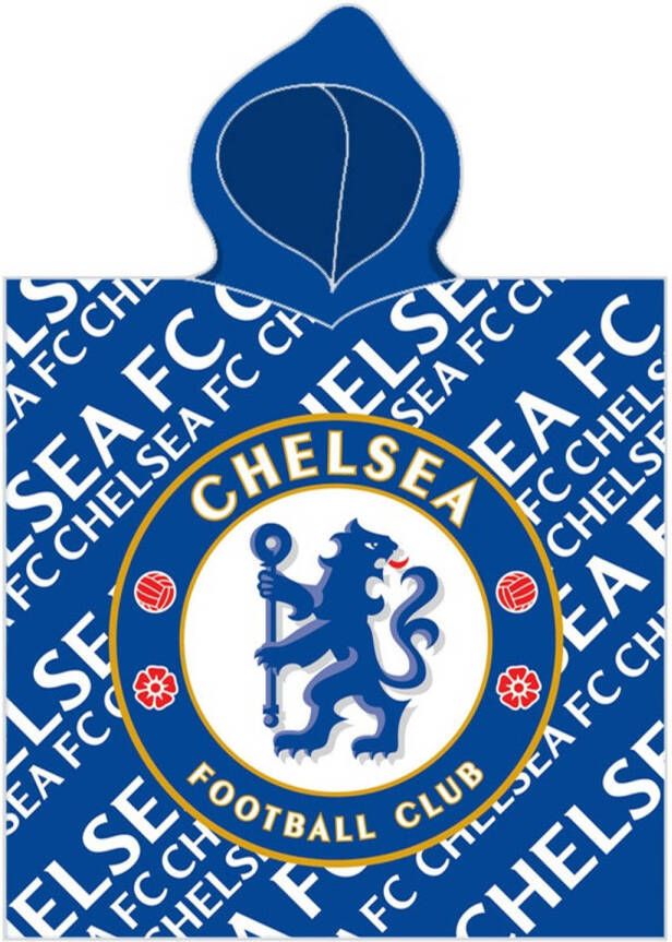 Chelsea badponcho logo 60 x 120 cm blauw