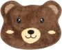 Clayre & Eef Badmat 60x48x1cm Bruin Polyester Beer Bruin - Thumbnail 1