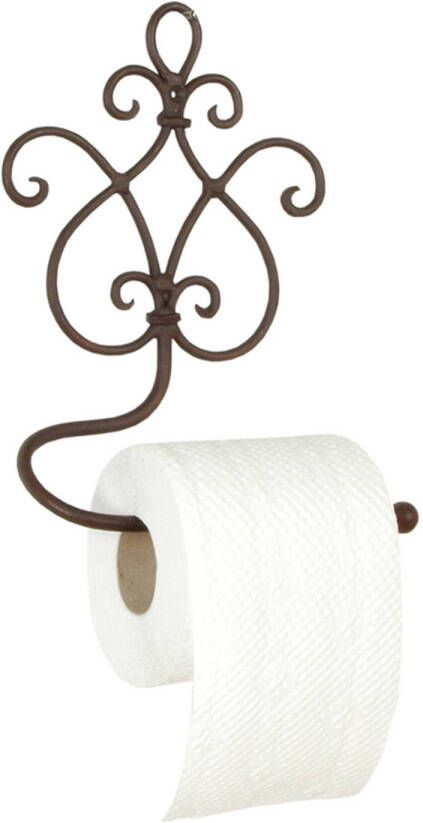 Clayre & Eef WC Rol houder 17x7x22 cm Bruin Ijzer Toiletrolhouder Toiletpapierhouder Toiletrol houder Bruin