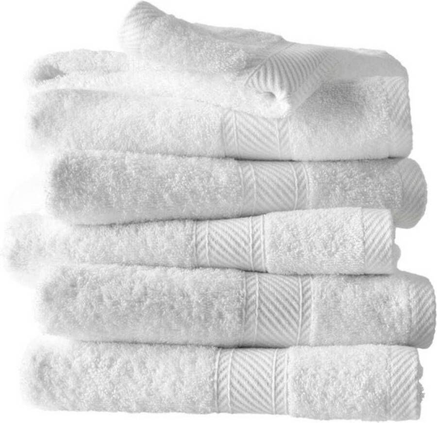 De Witte Lietaer Handdoeken Helene Wit 50 x 100 cm 6 stuks Katoen