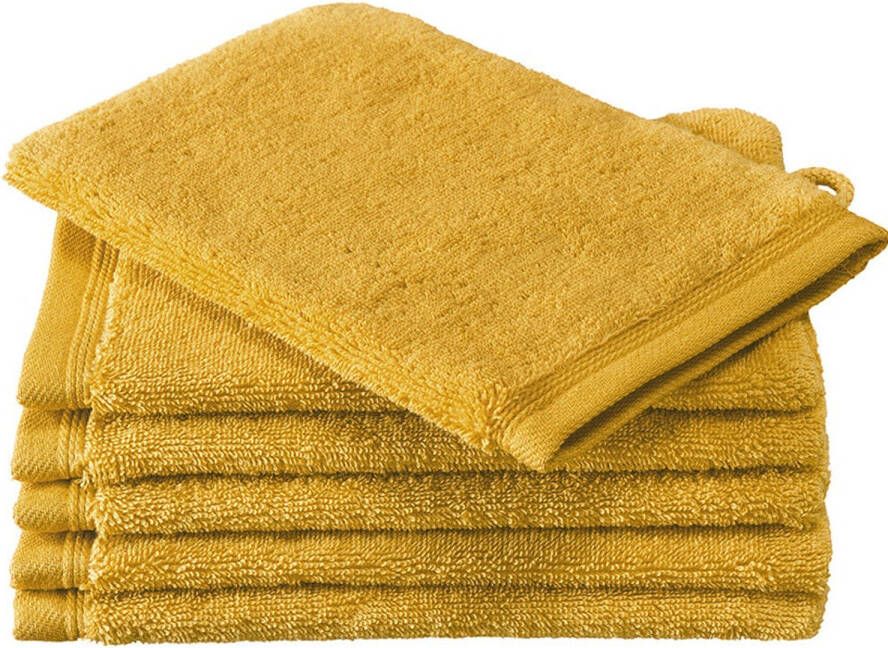 De Witte Lietaer Washandjes Contessa Golden Yellow 16 x 21 cm 6 stuks Katoen