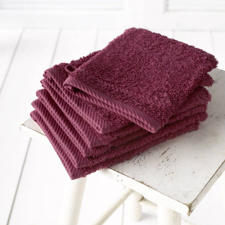 De Witte Lietaer Washandjes Helene Beet Red 15 x 21 cm 6 stuks Katoen