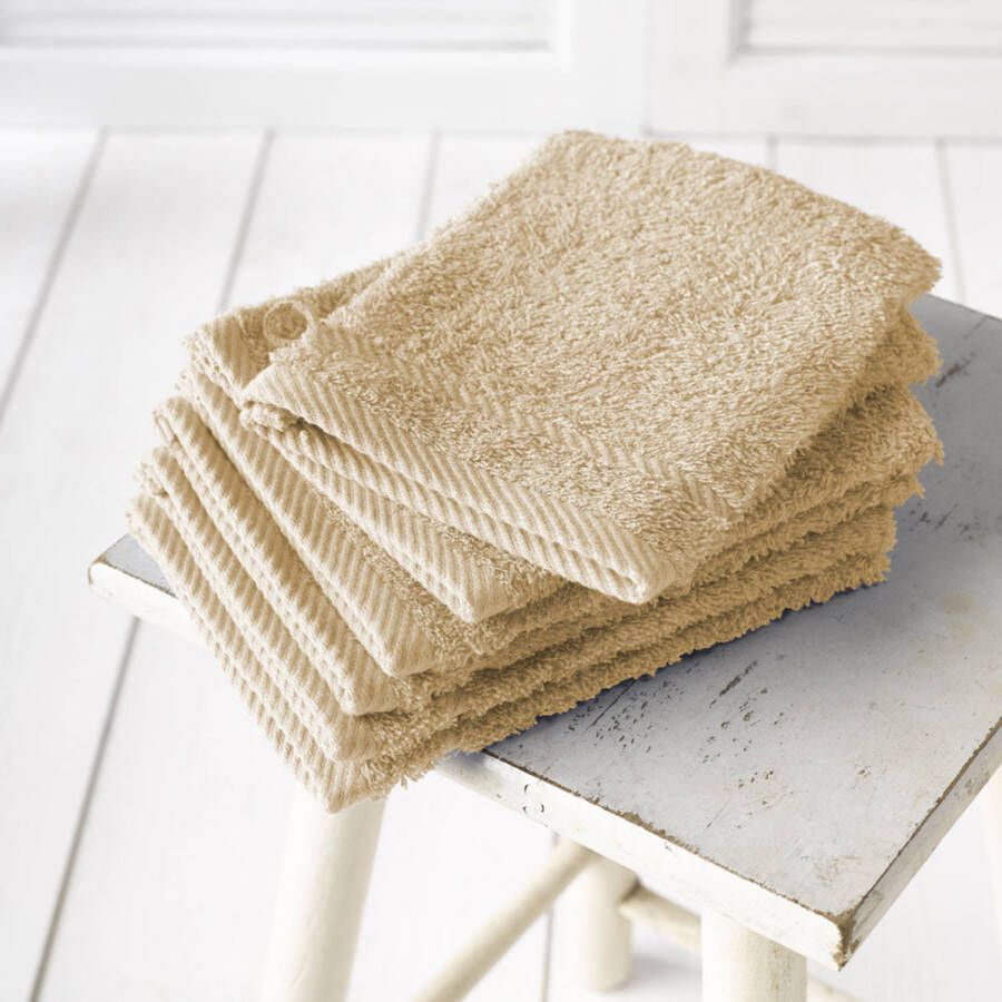 De Witte Lietaer Washandjes Helene Sand 15 x 21 cm 6 stuks Katoen