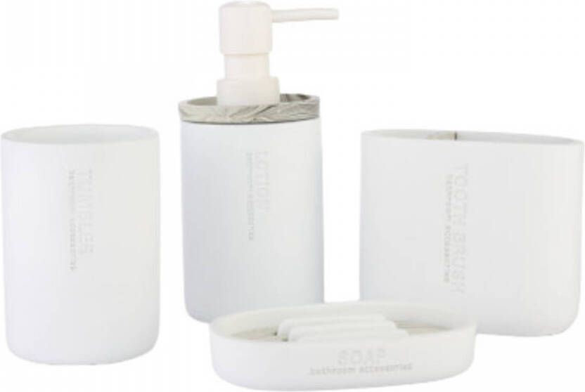 Decopatent Luxe 4 Delige Badkamer Toilet accessoires Set Kunsstof Badkamerset