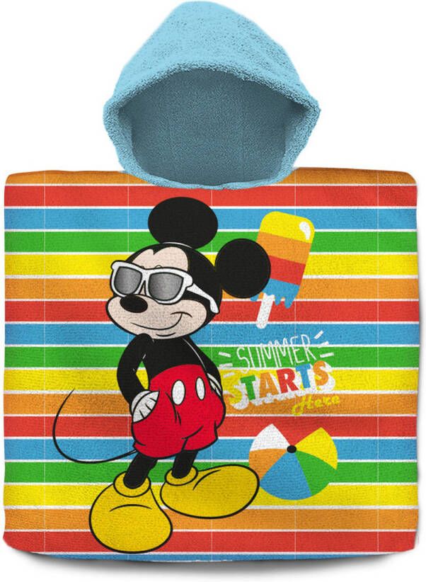 Disney Mickey Mouse bad cape poncho 60 x 120 cm katoen voor kinderen Badcapes