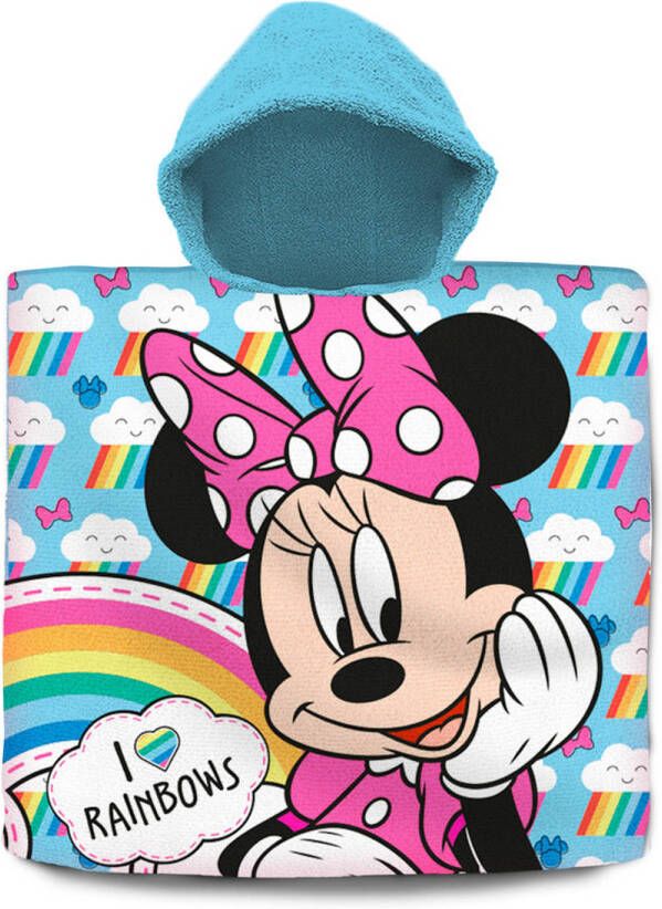 Disney Minnie Mouse bad cape poncho 60 x 120 cm katoen voor kinderen Badcapes