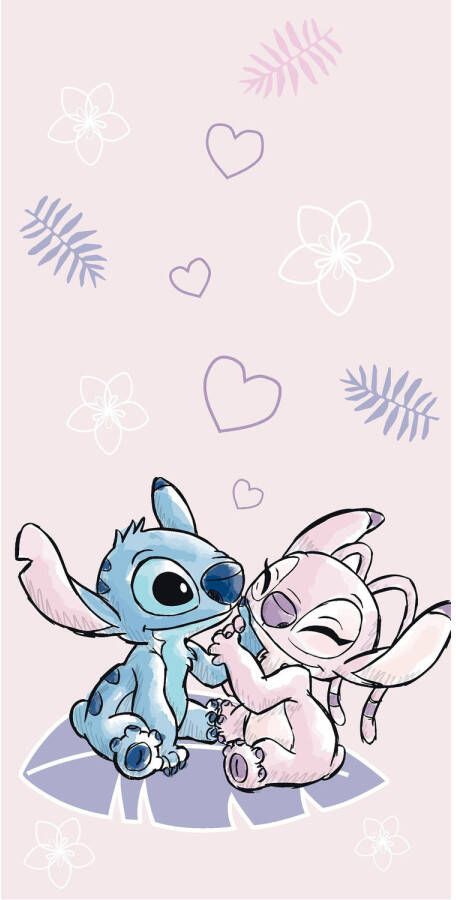 Disney Lilo & Stitch Strandlaken Heart 70 x 140 cm Katoen