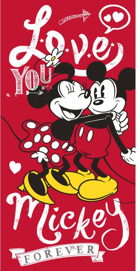 Disney strandlaken Mickey Mouse junior 70 x 140 cm katoen rood