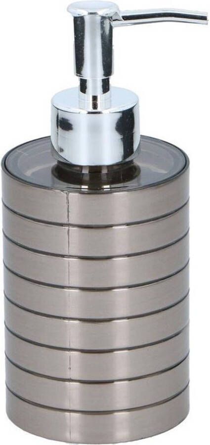 Merkloos 1x Zeeppompje zeepdispenser 300 ml zilver Zeepdispensers met pompje zilverkleurig