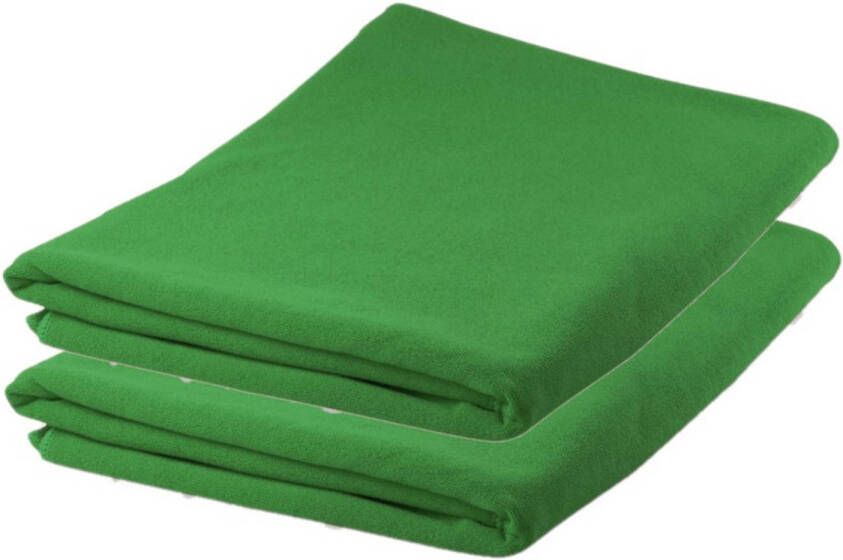 Merkloos 2x stuks Badhanddoeken handdoeken extra absorberend 150 x 75 cm groen Badhanddoek
