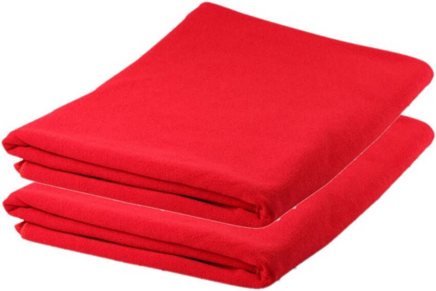 Merkloos 2x stuks Badhanddoeken handdoeken extra absorberend 150 x 75 cm rood Badhanddoek