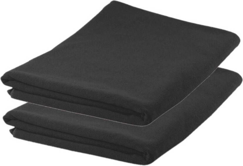 Merkloos 2x stuks Badhanddoeken handdoeken extra absorberend 150 x 75 cm zwart Badhanddoek