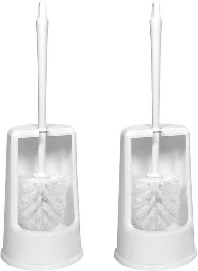 Betra 2x Toilet borstelhouder incl toiletborstel wit Toiletborstels