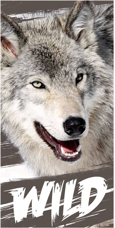 SimbaShop Animal Pictures Strandlaken Wolf 70 x 140 cm Katoen