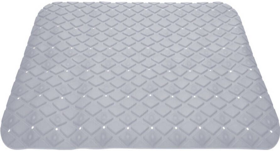 Excellent Houseware Anti-slip badmat licht grijs 55 x 55 cm vierkant Badmatjes