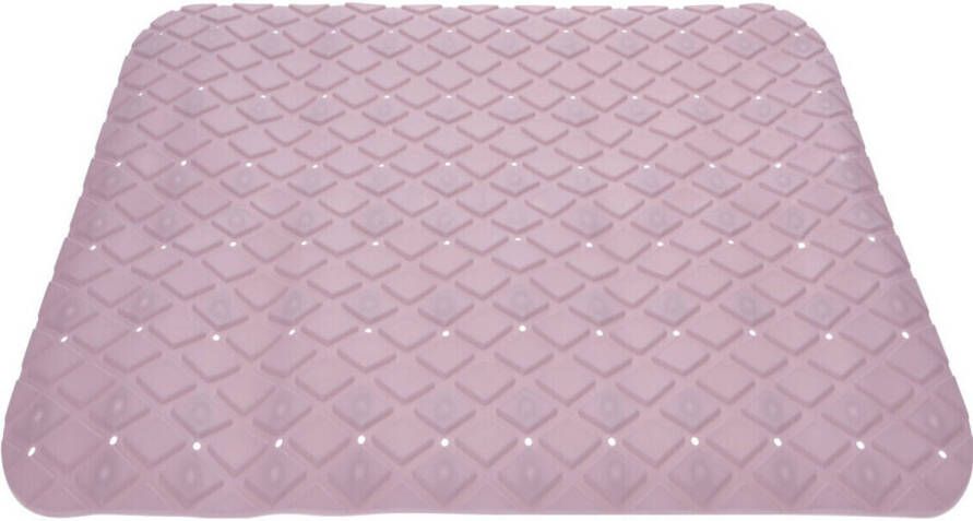 Merkloos Anti-slip badmat licht roze 55 x 55 cm vierkant Badmatjes